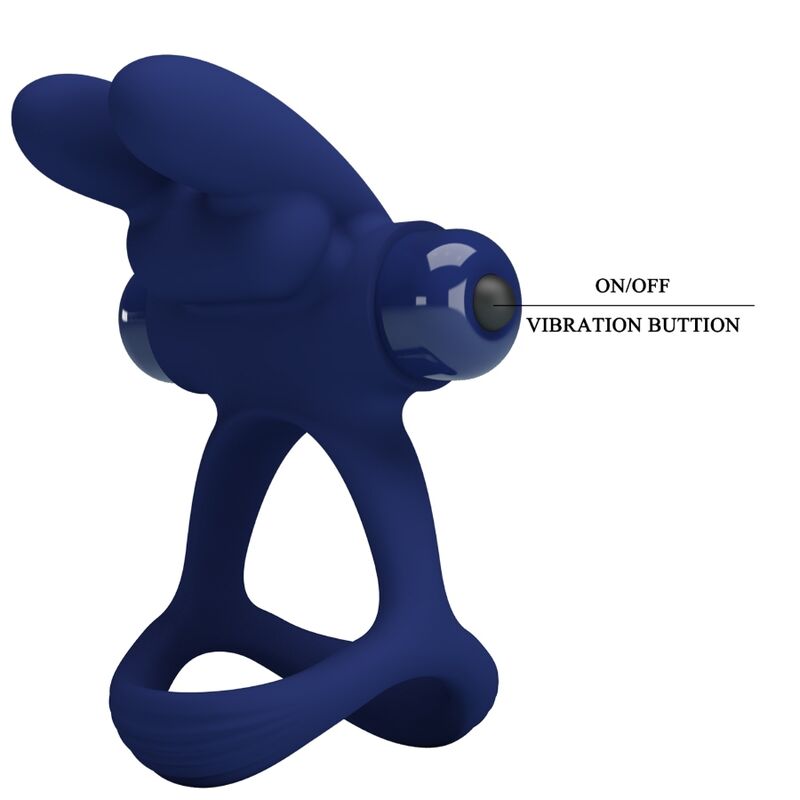 PRETTY LOVE - FRANCISCO DOUBLE VIBRATING RING RABBIT BLUE - 9