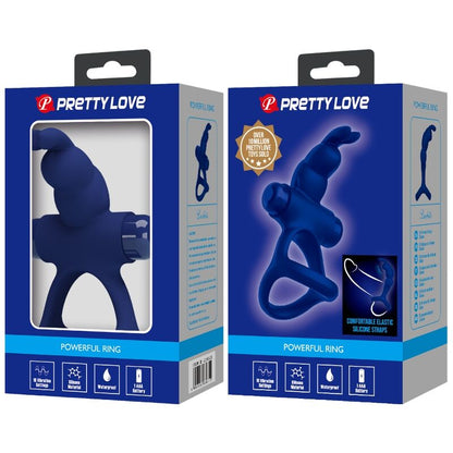 PRETTY LOVE - LUCHITO DOUBLE VIBRATING RING RABBIT BLUE - 4