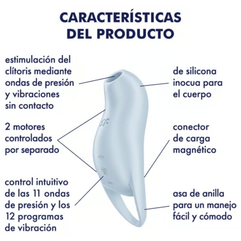 SATISFYER - POCKET PRO 1 CLITORIS STIMULATOR LIGHT BLUE - 4