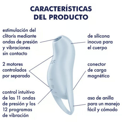 SATISFYER - POCKET PRO 1 CLITORIS STIMULATOR LIGHT BLUE - 4