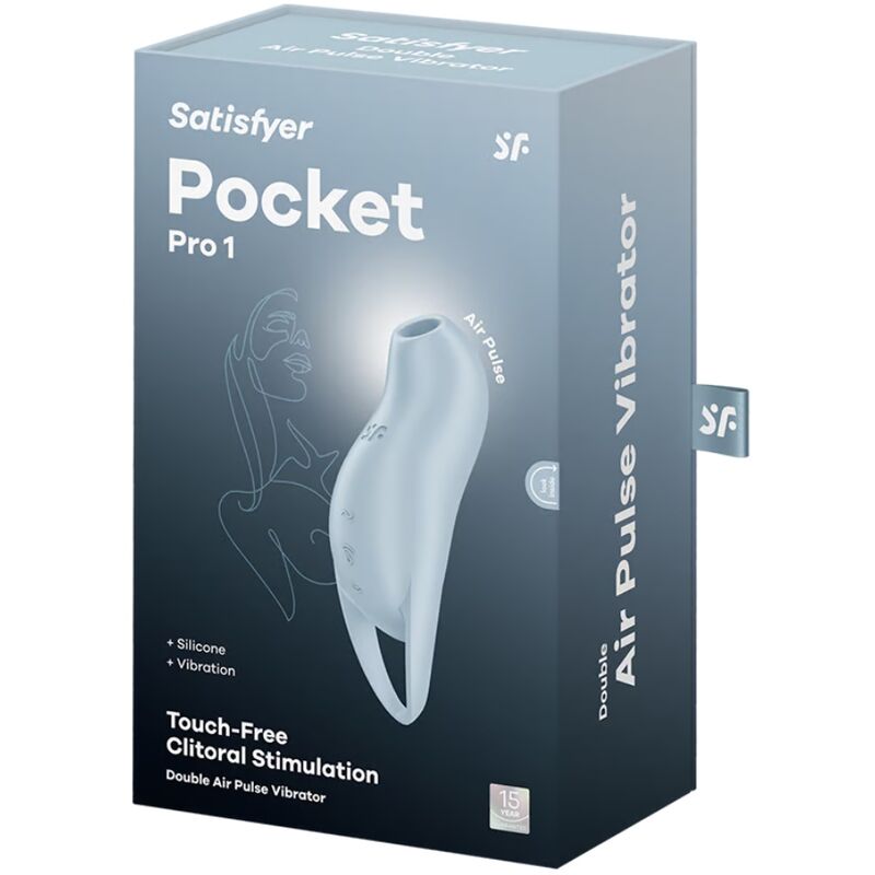SATISFYER - POCKET PRO 1 CLITORIS STIMULATOR LIGHT BLUE - 2