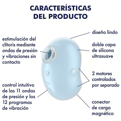 SATISFYER - CUTIE GHOST LAY-ON VIBRATOR LIGHT BLUE - 1