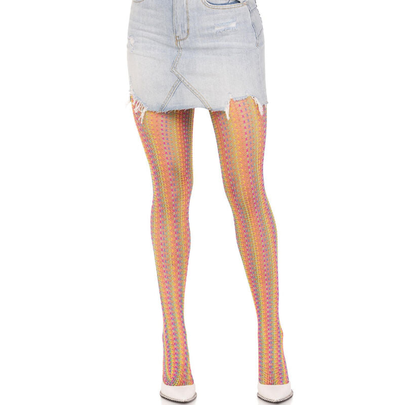 LEG AVENUE - MULTICOLOR CROCHET STOCKINGS - 4