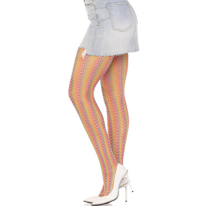 LEG AVENUE - MULTICOLOR CROCHET STOCKINGS - 1