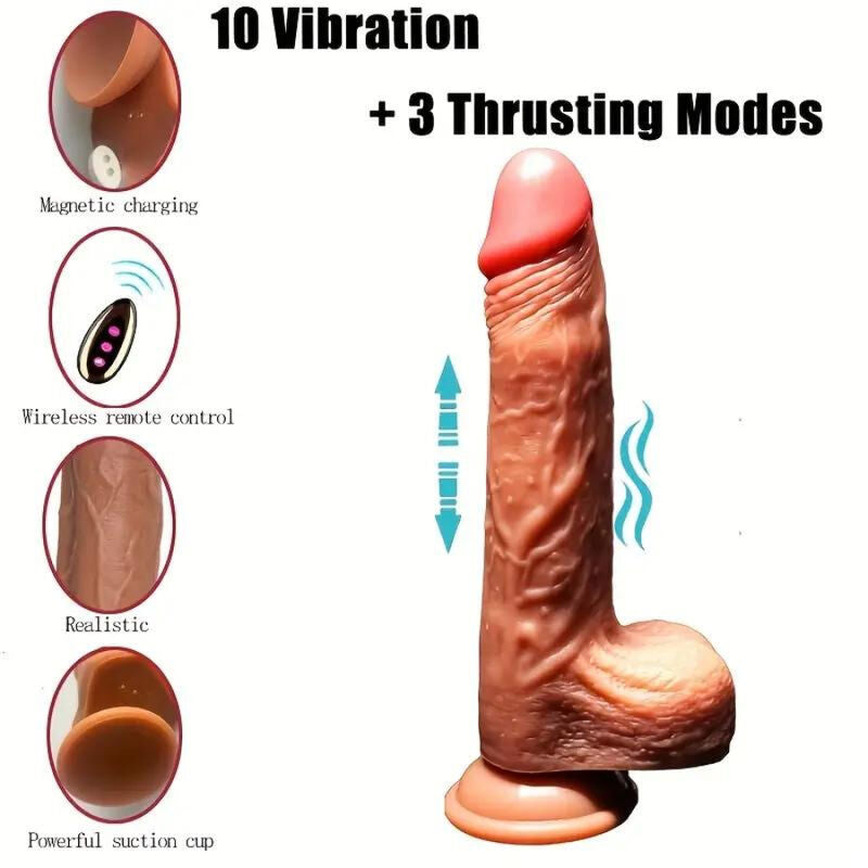 ARMONY - REALISTIC DILDO VIBRATOR & THRUSTING REMOTE CONTROL 22.5 CM - 4
