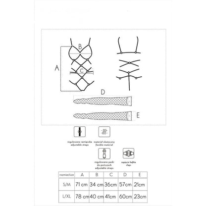 LIVCO CORSETTI FASHION - THIARA LC 20213 BODY + STOCKINGS SET RED L/XL