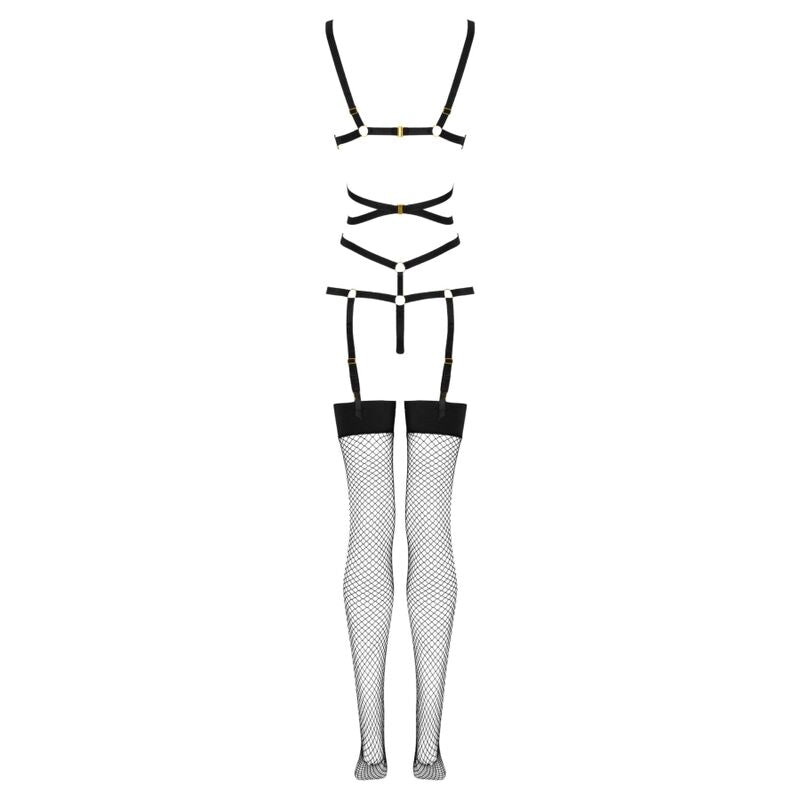 LIVCO CORSETTI FASHION - THIARA LC 20213 SET BODY + STOCKINGS BLACK L/XL - 3