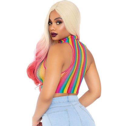 LEG AVENUE - MULTICOLORED MESH TOP