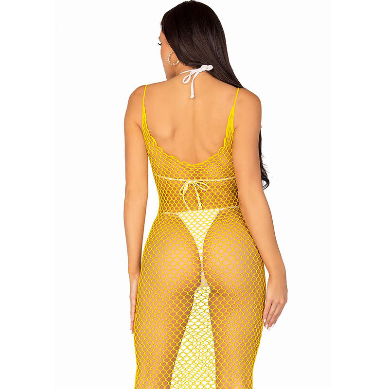 LEG AVENUE - LONG NET DRESS YELLOW ONE SIZE - FUCHSIA - 7