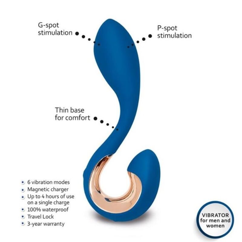 G-VIBE - GPOP 2 G AND P POINT VIBRATOR INDIGO BLUE - 5