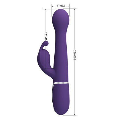 PRETTY LOVE - DEJON RABBIT VIBRATOR 3 IN 1 MULTIFUNCTION PURPLE - 7