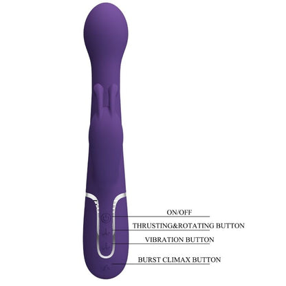 PRETTY LOVE - DEJON RABBIT VIBRATOR 3 IN 1 MULTIFUNCTION PURPLE - 3