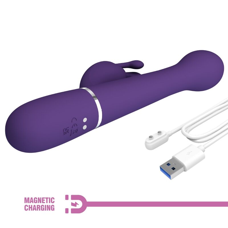 PRETTY LOVE - DEJON RABBIT VIBRATOR 3 IN 1 MULTIFUNCTION PURPLE - 1