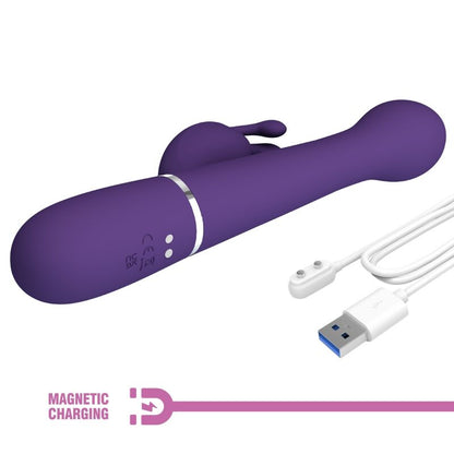 PRETTY LOVE - DEJON RABBIT VIBRATOR 3 IN 1 MULTIFUNCTION PURPLE - 1