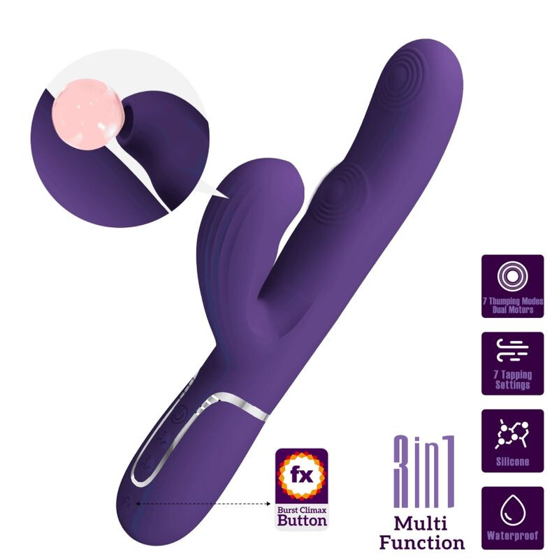 PRETTY LOVE - PERLITA G-SPOT VIBRATOR 3 IN 1 MULTIFUNCTION PURPLE - 11