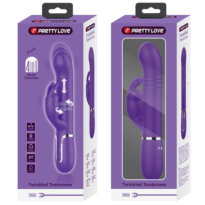 PRETTY LOVE - COALE RABBIT VIBRATOR 4 IN 1 PURPLE - 1