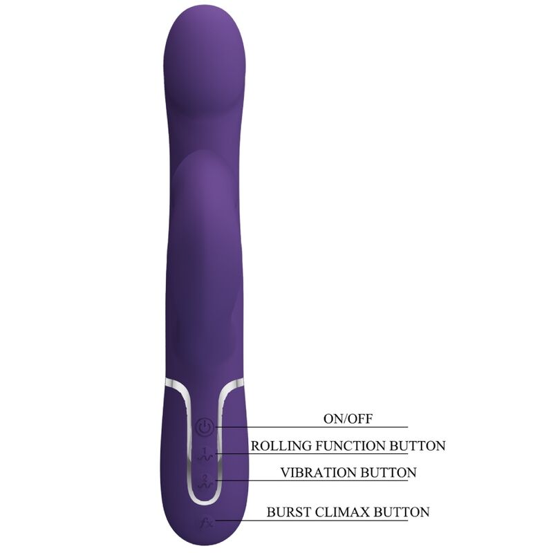 PRETTY LOVE - ZALIN RABBIT VIBRATOR PEARLS 4 IN 1 PURPLE - 3
