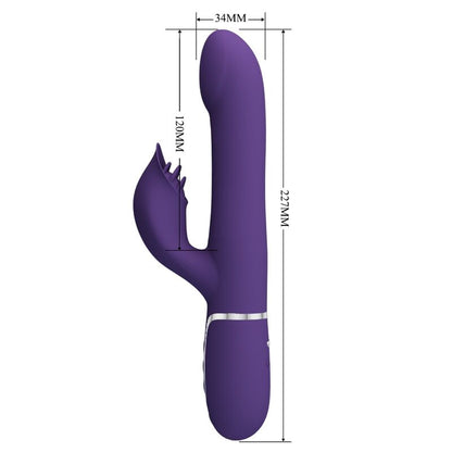 PRETTY LOVE - ZALIN RABBIT VIBRATOR PEARLS 4 IN 1 PURPLE - 4