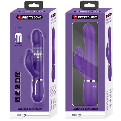 PRETTY LOVE - ZALIN RABBIT VIBRATOR PEARLS 4 IN 1 PURPLE - 1