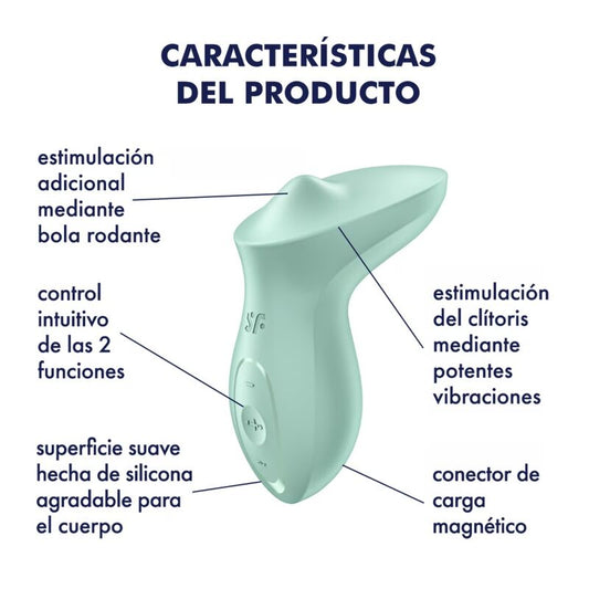 SATISFYER - VIBRATEUR À CHEVEUX POUR CLITORIS EXCITERRR À POSER À LA MENTHE