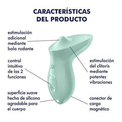 SATISFYER - EXCITERRR LAY-ON CLITORIS MINT VIBRATOR - 2