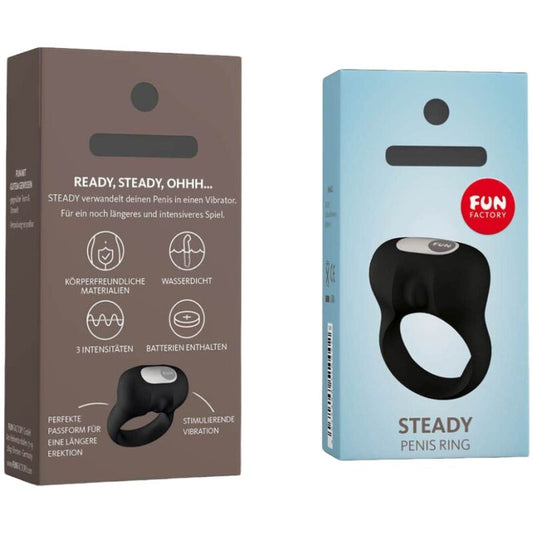 FUN FACTORY - STEADY VIBRATION COCK RING BLACK - 1