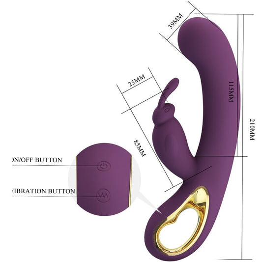 PRETTY LOVE - LIAM RABBIT VIBRATOR & G SPOT STIMULATOR PURPLE - 1