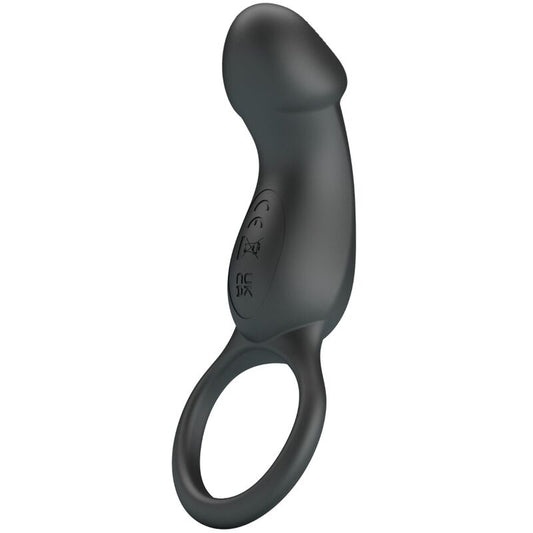 PRETTY LOVE - TRAE VIBRATING BLACK RING WITH STIMULATOR - 1