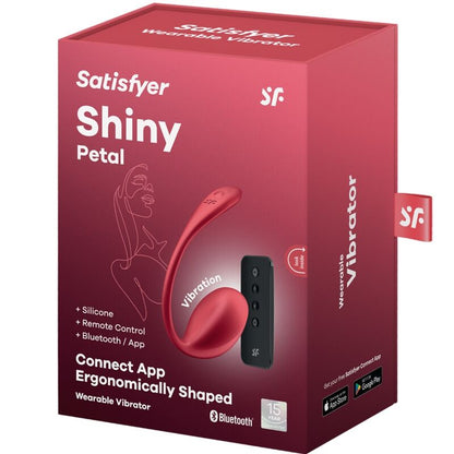 SATISFYER - SHINY PETAL STIMULATOR WITH REMOTE CONTROL G-POINT RED FREE APP