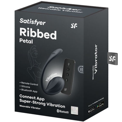 SATISFYER - RIBBED PETAL G POINT STIMULATOR REMOTE CONTROL BLACK FREE APP - 7