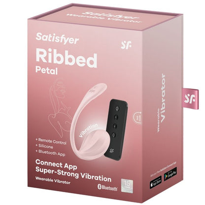 SATISFYER - RIBBED PETAL STIMULATOR WITH REMOTE CONTROL G POINT ROSE APP FREE