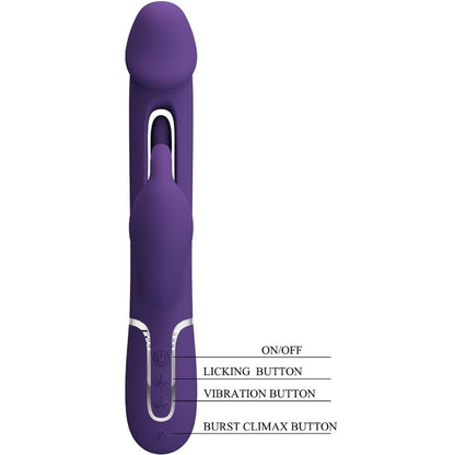 PRETTY LOVE - KAMPAS RABBIT 3 IN 1 MULTIFUNCTION VIBRATOR WITH TONGUE VIOLET - 7