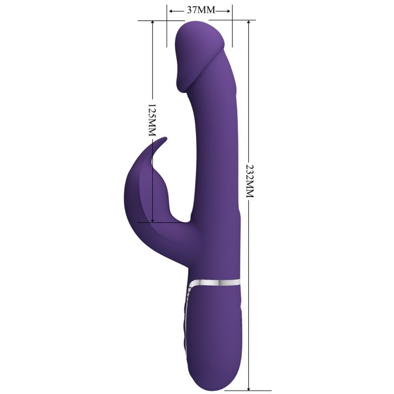 PRETTY LOVE - KAMPAS RABBIT 3 IN 1 MULTIFUNCTION VIBRATOR WITH TONGUE VIOLET - 6