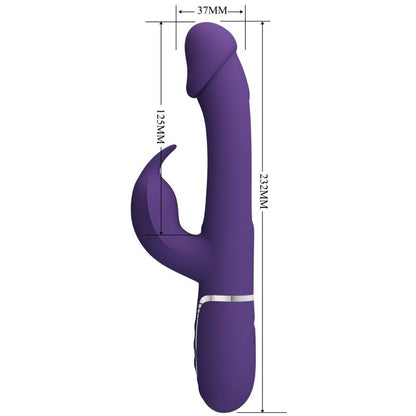 PRETTY LOVE - KAMPAS RABBIT 3 IN 1 MULTIFUNCTION VIBRATOR WITH TONGUE VIOLET - 6