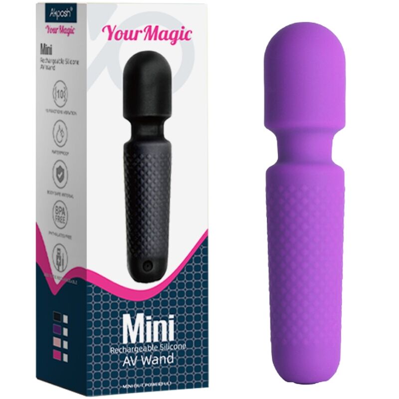 ARMONY - YOUR MAGIC MASSAGER & VIBRATOR RECHARGEABLE 10 VIBRATIONS WAND DOTS PURPLE - 3