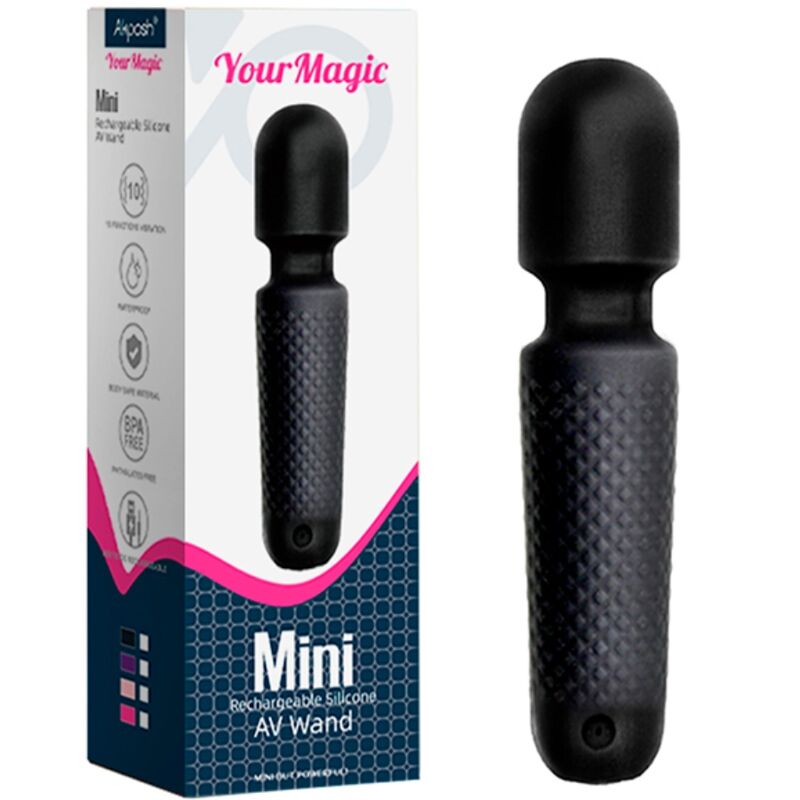 ARMONY - YOUR MAGIC MASSAGER & VIBRATOR RECHARGEABLE 10 VIBRATIONS WAND DOTS BLACK - 3