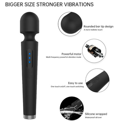 ARMONY - X POWER LARGE MASSAGER AND VIBRATOR 7 VIBRATIONS BLACK