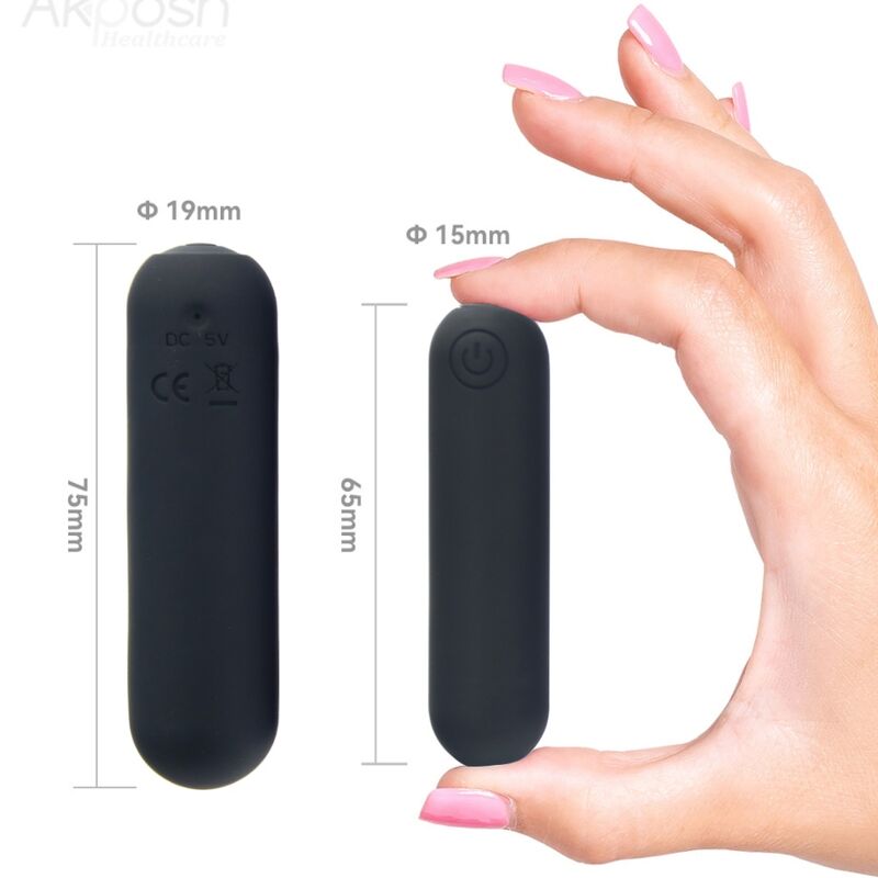 ARMONY -SPLASH HEHE VIBRATOR BULLET SILICONE 10 VIBRATIONS 65 X 15 CM BLACK - 2