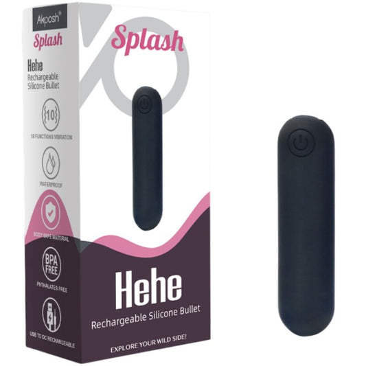 ARMONY -SPLASH HEHE VIBRATOR BULLET SILICONE 10 VIBRATIONS 65 X 15 CM BLACK - 1