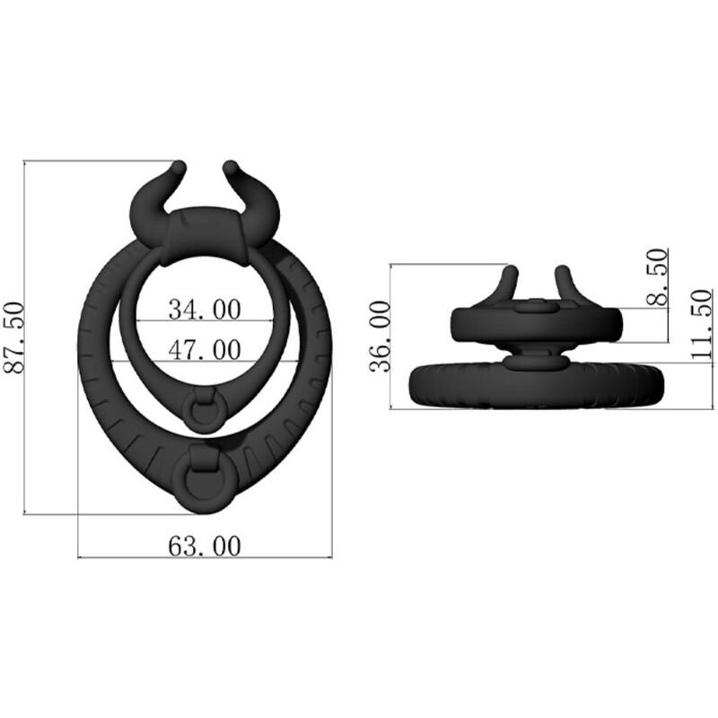 ARMONY - BULL'S PASION RING BLACK - 5