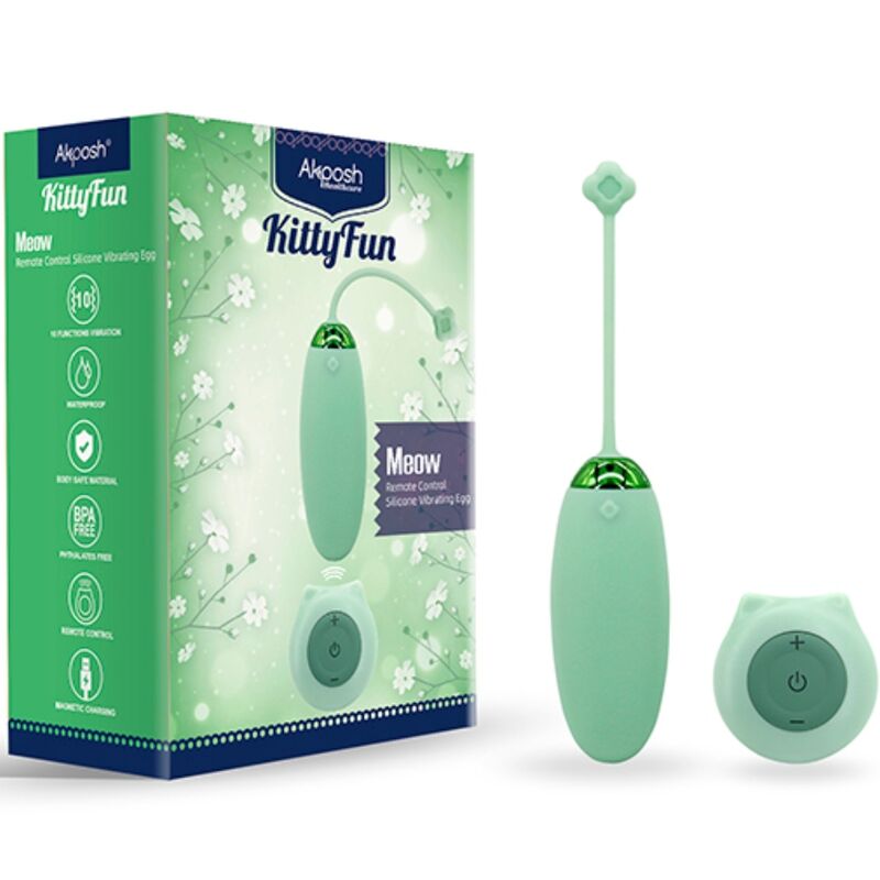 ARMONY - KITTY FUN EGG VIBRATOR REMOTE CONTROL 10 VIBRATIONS GREEN - 5