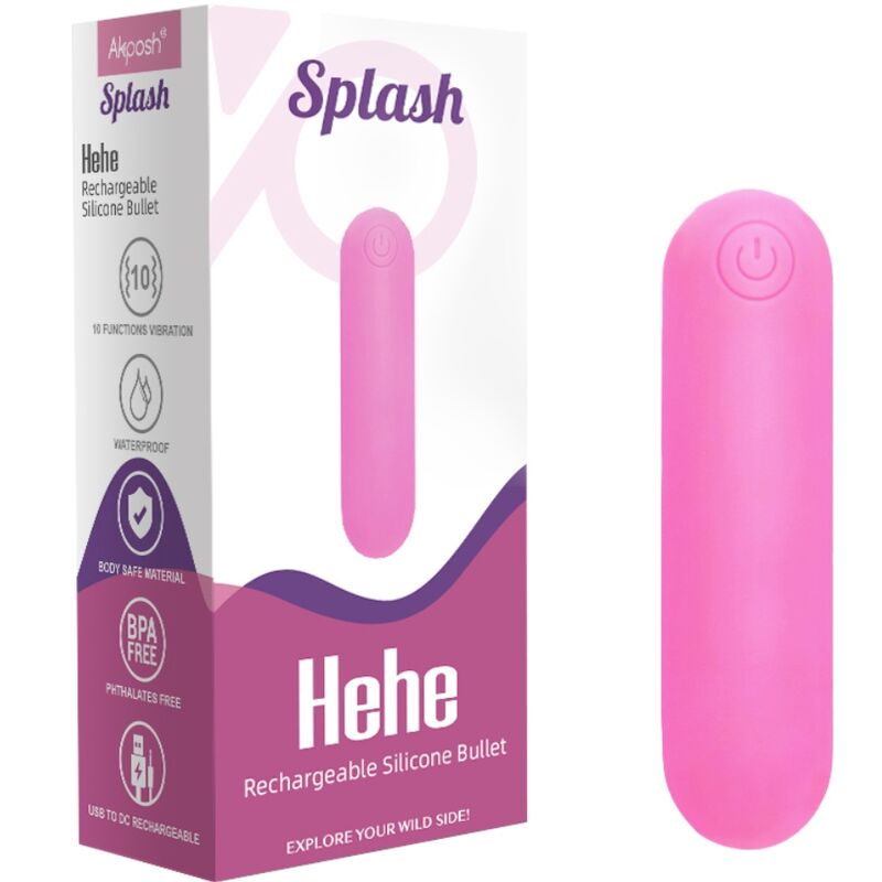 ARMONY - SPLASH HEHE VIBRATOR BULLET SILICONE 10 VIBRATIONS 65 X 15 CM PINK - 6