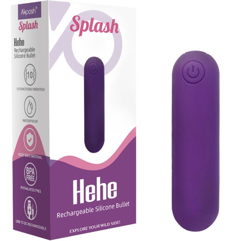 ARMONY - SPLASH HEHE VIBRATOR BULLET SILICONE 10 VIBRATIONS 65 X 15 CM PURPLE - 6