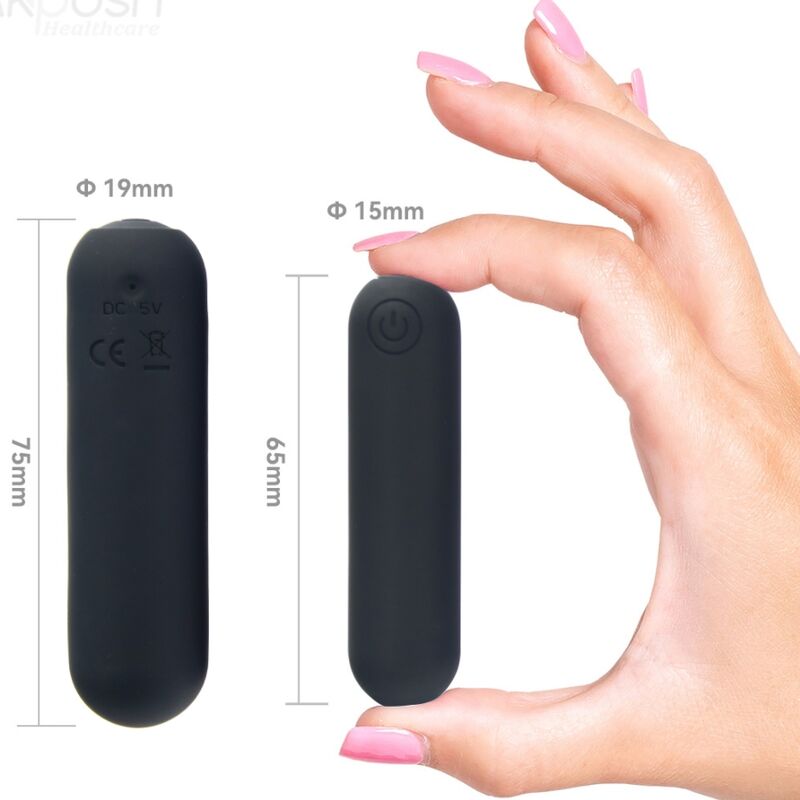 ARMONY - SPLASH HAHA VIBRATOR BULLET SILICONE 10 VIBRATIONS 75 X 19 CM BLACK - 3