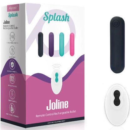 ARMONY - SPLASH JOLINE SILICONE BULLET VIBRATOR REMOTE CONTROL 10 VIBRATIONS 65 X 15 CM BLACK