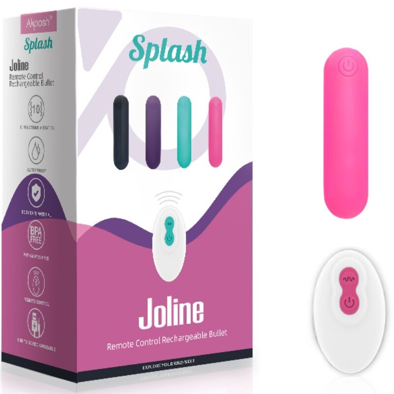 ARMONY - SPLASH JOLINE VIBRATOR BULLET SILICONE REMOTE CONTROL 10 VIBRATIONS 65 X 15 CM PINK - 5