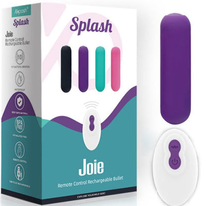 ARMONY - SPLASH JOIE REMOTE CONTROL SILICONE BULLET VIBRATOR 10 VIBRATIONS 75 X 19 CM PURPLE