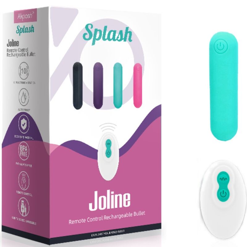 ARMONY - SPLASH JOLINE VIBRATOR BULLET SILICONE REMOTE CONTROL 10 VIBRATIONS 65 X 15 CM GREEN - 3
