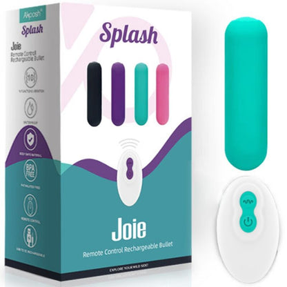 ARMONY - SPLASH JOIE REMOTE CONTROL SILICONE BULLET VIBRATOR 10 VIBRATIONS 75 X 19 CM GREEN