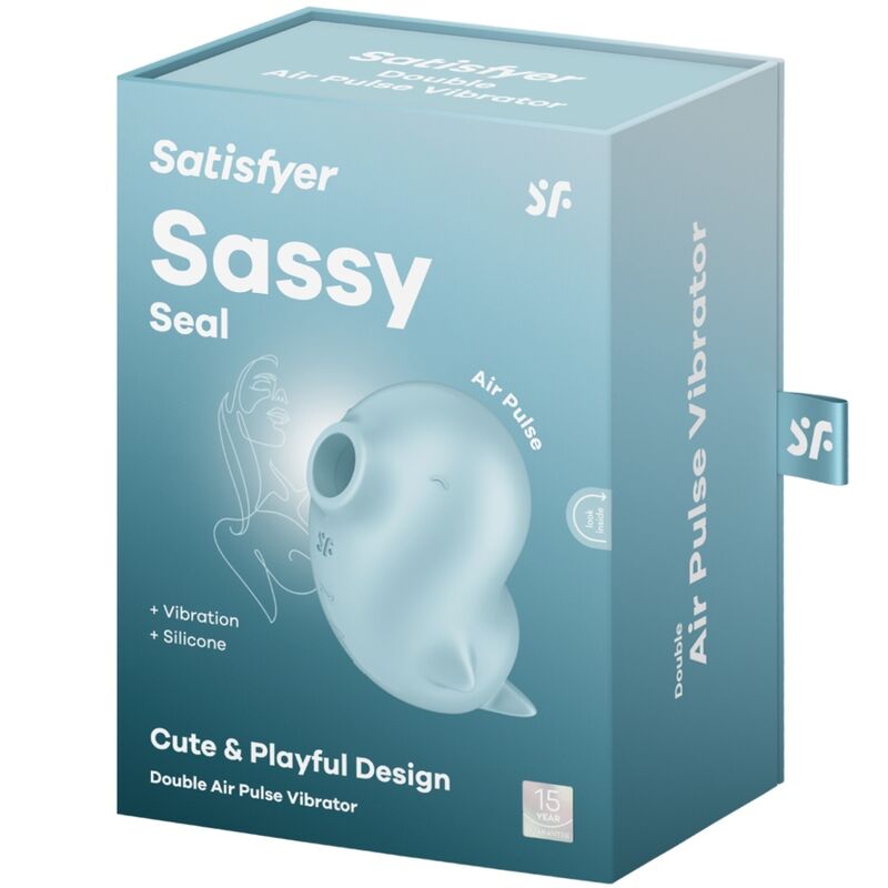 SATISFYER - SASSY SEAL STIMULATOR & VIBRATOR BLUE - 2